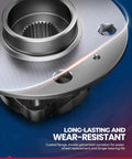 Close-up of 512012 Wheel Bearing Hub Assembly Plug And Play Direct Fit for 1998 2010 VW Beetle, coated flange shown