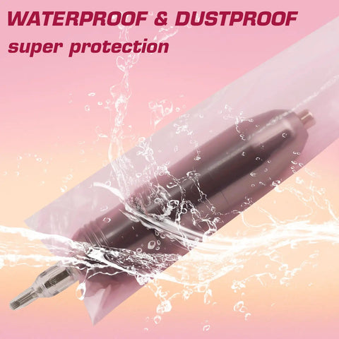 Large Pink Pen Machine Covers Set 200 Pcs Disposable Tattoo Wraps Fits Most Wireless Tattoo Pens 2.56 By 7.11 Inches