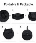 Packable Sun Bucket Hat For Men With UV Protection Lightweight Waterproof Outdoor Cap folding steps