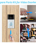 All In One Video Doorbell Replacement Kit With USB Charger Cord T6 T15 Screwdriver Bits and Screws in use