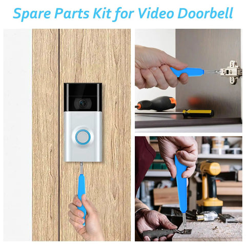 All In One Video Doorbell Replacement Kit With USB Charger Cord T6 T15 Screwdriver Bits and Screws in use