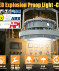 250W LED Explosion-Proof Light For Hazardous Locations UL 844 Class I Division II 35000LM 5000K IP66 Waterproof ATEX shown