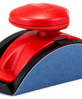 6 Inch Collapsible Hand Detail Sander Delivering Knockout Performance And An Ace Grip For Swift Wood Finishing with red ergonomic handle.