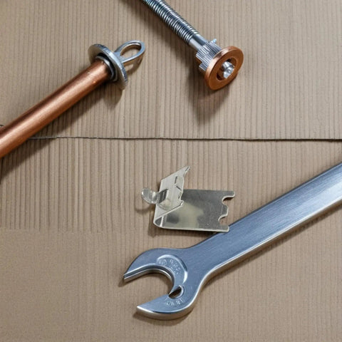 6 Pack Stainless Steel Refrigerator Shelf Clips Easy To Install Long Lasting Support Clamps on cardboard with tools