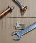 Stainless Steel Refrigerator Shelf Clips 6 Pack Must Have Smooth Surface Shelf Support Hooks on cardboard with wrenches
