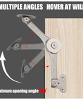 JinBoCheng 2-pack heavy-duty lid stay hinges for cabinets/wardrobes; metal lid support with 75–110° angles