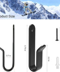 Diagram of 4 Pack Snowboard Wall Mount Clips Dope Display Rack For Room And Garage Rubber Dipped Clips That Won't Scratch