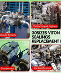 198 Piece Viton O Ring Kit With 30 Metric Sizes Fluorocarbon FKM O Rings Set Brown 75A Shore For home repair systems