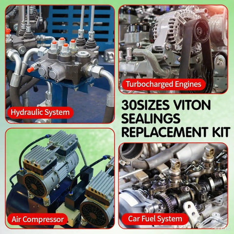 198 Piece Viton O Ring Kit With 30 Metric Sizes Fluorocarbon FKM O Rings Set Brown 75A Shore For home repair systems