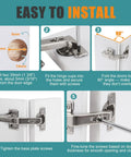 Heavy Duty Corner Cabinet Hinges 4 Pack Featuring 135 Degree Lazy Susan Bifold Hardware 35Mm Cup Base For Kitchen installation guide