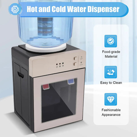 Countertop Water Dispenser Hot And Cold Water Cooler 110V 500W Quick Heat And Efficient Chill for Kitchen Office Bedroom Grocery Store