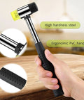 Hand holding 25mm Dual Head Nylon Rubber Hammer Jewelers Mallet Multipurpose Double Sided Lightweight Soft Hammer for Home DIY Projects