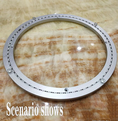 Heavy Duty Aluminum Lazy Turntable For Dining Tables Large Rotating Swivel Plate With Quiet Ball Bearing on marble surface