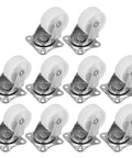Rcniso 10 Pack White PP Universal Casters Wheels, with Smooth 360 Degree Rotation Ball Bearings for Cabinet Bookshelf Crib Furniture set.