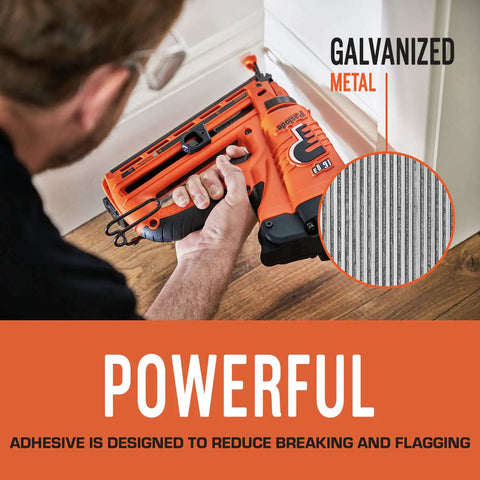 Heavy Duty Galvanized Finishing Nails for 20 Degree Angled Nailer 16 Gauge 2 and a Half Inch 2000 Per Box Chisel Point to Prevent Wood Splitting