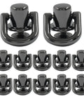 Straight Up Solid 12 Pack Bright Black D Rings For Purses With Mounting Screws Premium Metal Alloy Leather Craft DIY Bag Hardware.