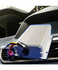 Heavy Duty 96 To 24 Volt Isolated DC Converter 500 Watt Automotive Power Supply for Electric Vehicles seen atop dashboard.