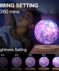 Floating Moon Lamp With 18 Colors, 5.9 Inch Magnetic Levitation Night Light That Spins In Air, Remote Included, timing and brightness settings