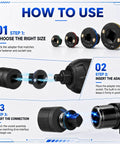Upgrade Your Garage With This Slick Low Profile Impact Socket Adapter Set, Including 4 Essential Pieces for Fast Drive Size Swaps from Quarter Inch To Full Inch For Serious DIY And Pro Mechanic Jobs. how to use chart for 4-piece magnetic impact socket adapters