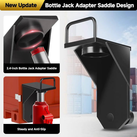 Two Pack Shipping Container Jack Lug Booster Lifter Leveler Kit for Container Homes and Storage Projects with enhanced anti-slip design.