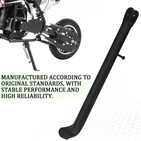 Heavy Duty Dirt Bike Stand With Spring, Side Kickstand For Mini Pit Bikes, shown with attached and standalone views