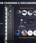 Ultra Bright 5000 Lumen Bike Front Light And Taillight Combo USB charging feature with digital display and USB ports