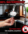 Instant Read Meat Thermometer With 2 Inch Dial Stainless Steel Kitchen Thermometer being washed under a faucet