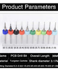 Pro Grade 10 Piece Carbide PCB Drill Bit Set From 0.1mm To 1.0mm For CNC Engraving, Jewelry, And DIY Projects, Includes 1/8 Inch Shank Bits