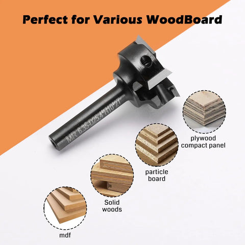Heavy Duty CNC Router Spoilboard Flattening Bit With Replaceable Carbide Insert Blades Quarter Inch Shank for wood types