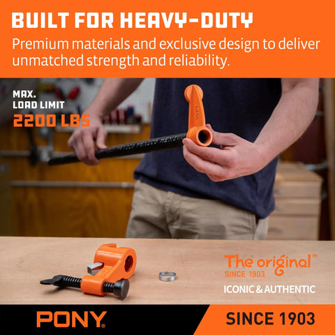 Heavy Duty Deep Reach Pipe Clamps 2 Pack For Woodworkers And Diy Crews 3/4 Inch Threaded Steel Vise Kit with 2200 lbs load limit