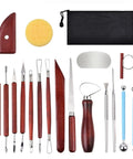 18 Piece Clay Sculpting Tools Set For Pottery And Sculpting With Wooden Handles Durable Carving Kit With A Bag For Easy Travel