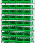 Heavy Duty Plastic Shelf Bins For Garage, Closet, And Drawer Organization 12 X 8 X 4 Inches Green 12 Pack Built Tough For Quick Grab And Go