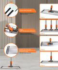 Heavy Duty 17 Inch Microfiber Flat Mop Built Like A Tank For No Sweat Floor Care Game Changing Design showing assembly steps and materials.