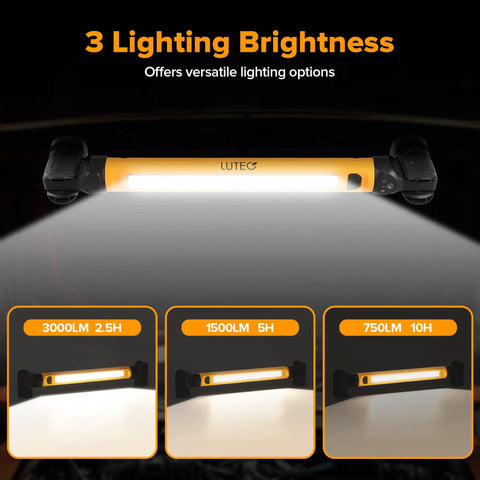 3000LM LED Work Light With Magnetic Under Hood Mount 5200mAh Rechargeable Cordless Pro Grade Mechanic Light, brightness options
