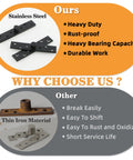 Comparison of heavy duty 6 inch pivot hinge with 360 degree rotation in stainless steel and inferior thin iron hinge