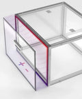 Kaba Acrylic CNC Enclosure For 3018 Series And 1810 Pro ProVer MX3 shown with open door, clear acrylic and metal frame.