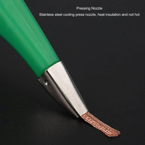 Flux Coated Solder Wick Desoldering Braid With 2M Length And 3mm Width for Clean PCB Repairs shown with nozzle in lab setting.