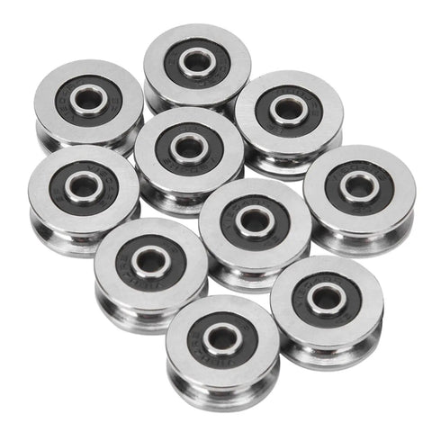 Precision 4x18x8mm V Groove Ball Bearing And Steel Roller For Linear Rail Track Systems built tough, set of 10 steel rollers.