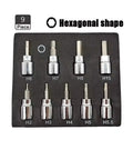 Heavy Duty 3/8 Inch Hex Bit Socket Set That Totally Crushes Rusted Bolts With Ease And Features A Sturdy Impact Ready Design Perfect For Serious Mechanics Handling Tough Jobs In Tight Spaces Without Bending Or Breaking, 9-piece hex socket set H2-H10