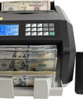Front view of USD High Speed Money Counter With Value Counting, Add And Batch Mode, UV MG IR Counterfeit Detection, RBC ES250N