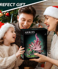 Axolotl Building Set For Adults And Teens 998 Piece Marine Animal Kit With Movable Joints And Display Base STEM Toy Gift family presents boxed pink axolotl model