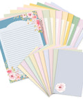 Floral Pastel Letter Paper Set With Envelopes, 60 Letter Sheets And 30 Envelopes In Ten Unique Floral Designs, 5.2 By 7.3 Inch