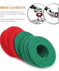 Beefy Battery Terminal Connectors With Anticorrosion Washers And Color Coded Top Post Clamps For Hassle Free Cable Hookup Heavy Conductive Ends Rock Solid Grip Drop In Ready Replacement For Cars Trucks Boats Rvs featuring red and green fiber gaskets.
