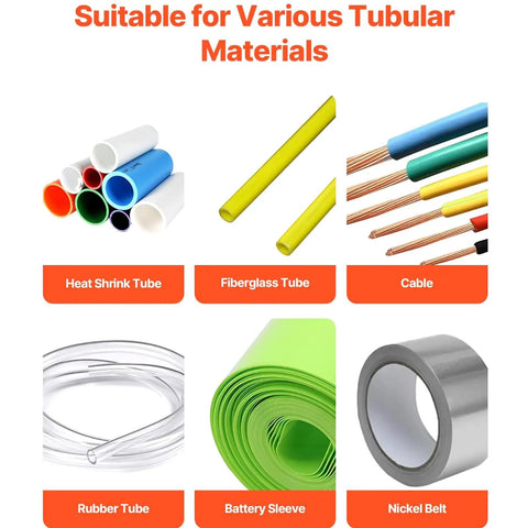 Various tubular materials including heat shrink tube, fiberglass tube, rubber tube, battery sleeve, and cable.