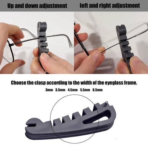 All In One Eyeglasses Repair Kit For Quick Adjustments And Tightening Frames With A Handy Screwdriver Includes Temple Bending Nose Pad Contouring And Replaces Multiple Tools At Home with a gray clasp for frame adjustment.