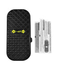 Volume Expression Pedal 2 In 1 For Guitar Bass And Synth, Silent Buffer, Durable Metal Chassis, top view with manual
