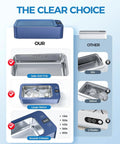 Comparison image showcasing Heavy Hitter Ultrasonic Jewelry Cleaner With Triple Frequency Waves For Shiny Chains And Wristwatches.