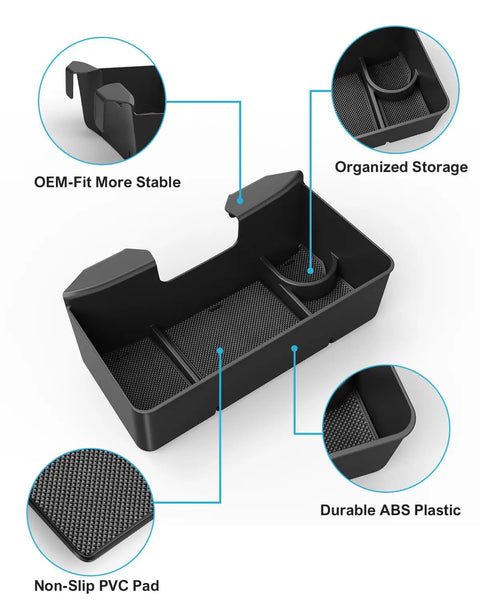 Center Console Hanging Organizer Box With Compartments For Split Bench Seats Fits 2019 To 2026 Silverado 1500 And 2020 To 2026 Silverado 2500HD 3500HD Sierra GMC Trucks Keeps Your Gear Sorted And Your Cabin Neat
