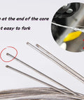 Close-up of Four Pack Stainless Steel Road Bike Brake Cables Long 1.7 Meter Universal Inner Cables welding at core ends.