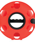 Front view of Heavy Duty 11 Inch Cord Reel With 150 Foot Capacity For Extension Cords, Rugged Orange Reel With Impact Resistant Housing